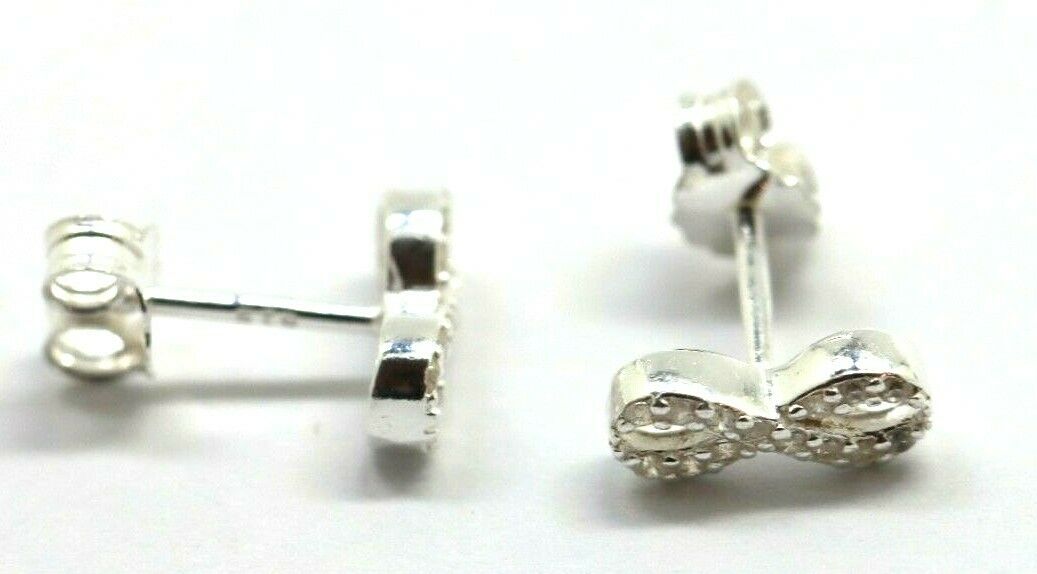 Sterling Silver Small Cubic Zirconia Infinity Earrings