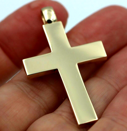 Kaedesigns New Genuine 9ct 9K Yellow, Rose or White Gold Heavy Huge Large Plain Cross Pendant