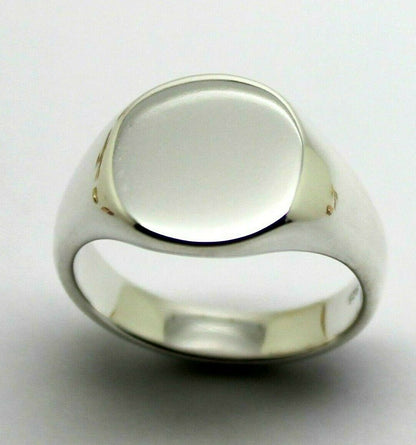 Kaedesigns, New Genuine Sterling Silver Full Solid Oval 13mm x 11mm Heavy Signet Ring in your size