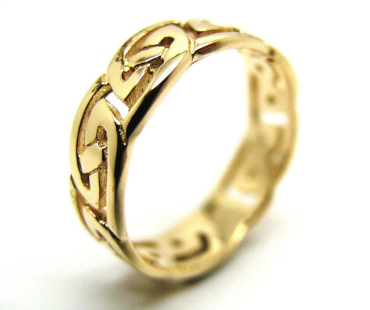 Genuine Size P 9ct Yellow, Rose or White Gold 6mm Celtic Weave Ring 274