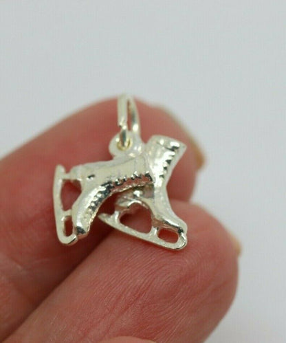 Kaedesigns New Sterling Silver Lightweight Ice Skates Pendant Charm