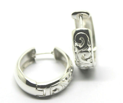 Kaedesigns, Genuine Sterling Silver 925 Hoop Filigree Huggies Earrings