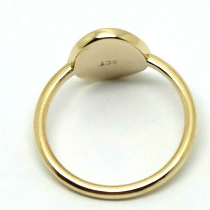 Genuine Size 3.5 / G 1/4 9ct yellow, Rose or White gold oval signet ring with rose and initial