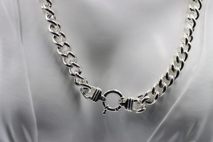 Heavy 112g Sterling Silver 50cm Curb Kerb Chain Necklace + Bolt Ring