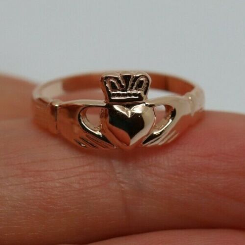 Kaedesigns Size S 9ct Rose Gold Irish Claddagh Ring