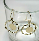 Genuine 9ct 9k Solid Yellow, Rose or White Gold Hooks Fancy Disc Earrings