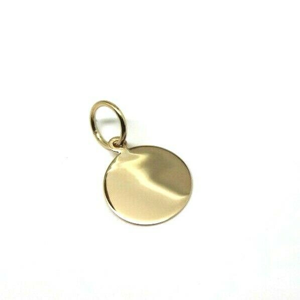 9ct 9k Genuine Solid Yellow, Rose or White Gold 12mm disc round circle pendant