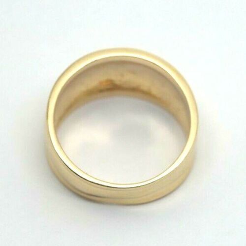 Genuine 9ct Yellow, Rose or White Gold Ridged Dome Ring 10mm Size I / 4.5