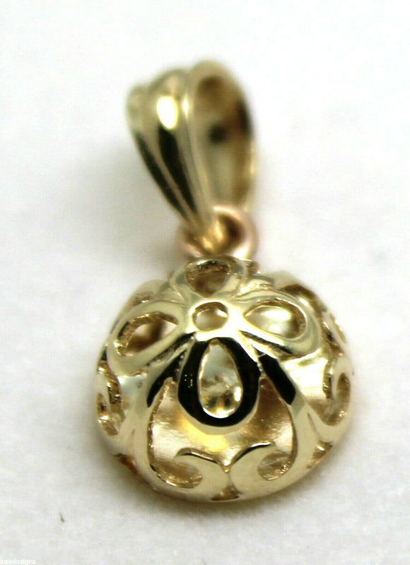 Genuine Solid 9ct Yellow Or Rose Or White Gold Half Ball Filigree Flower Pendant