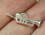 Genuine Sterling Silver 925 Trumpet Pendant Or Charm