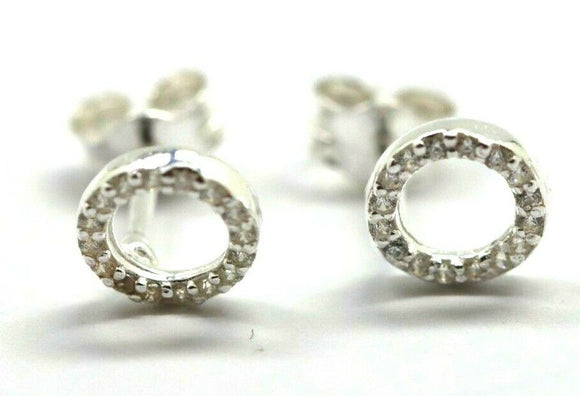 Sterling Silver Small Cubic Zirconia Circle Earring