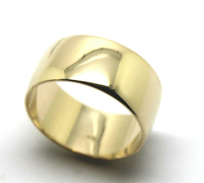 Genuine New Size Q 1/2 Genuine 9K 9ct Yellow, Rose or White Gold Full Solid 10mm Wide Flat Edge Tube Band Ring