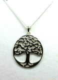 Sterling Silver Medium Filigree Tree Of Life Pendant + Kerb Chain *Free post