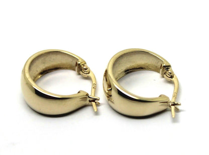 Genuine 9ct 9k 8mm Wide Yellow, Rose or White Gold 375, Hoop Full Solid Earrings