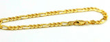 Genuine New 9ct Yellow Gold Solid 19cm or 21cm Bevelled Figaro Bracelet 3.6mm wide
