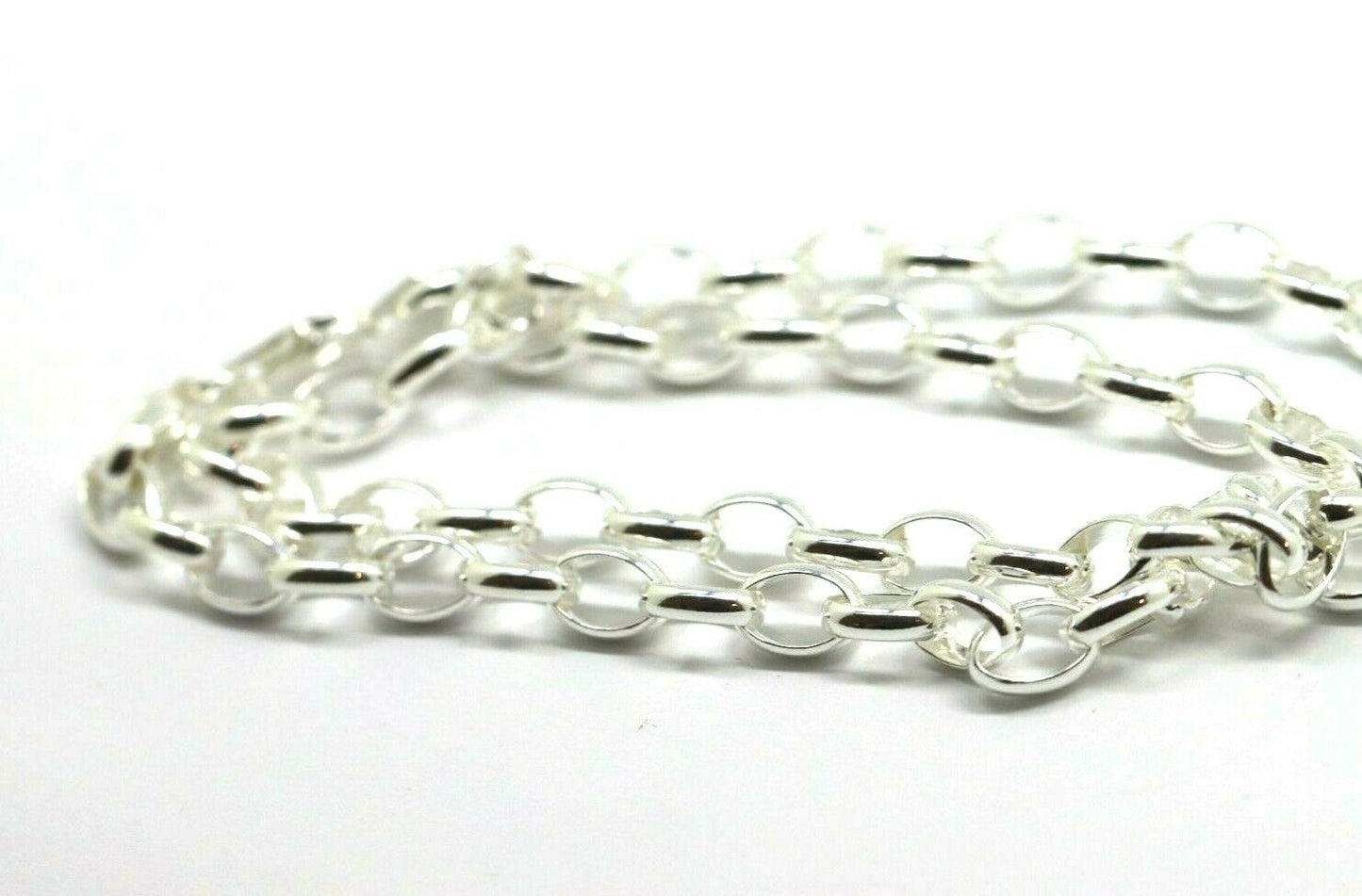 Heavy Genuine Sterling Silver Oval Belcher Link Chain 30 grams 50cm long