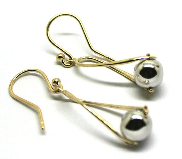 Kaedesigns New Genuine 9ct 9kt Yellow & White Gold 8mm Ball Drop Earrings