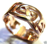 Size O Genuine Solid New 9ct 9kt Yellow, Rose or White Gold 8mm Wide Large Celtic Ring