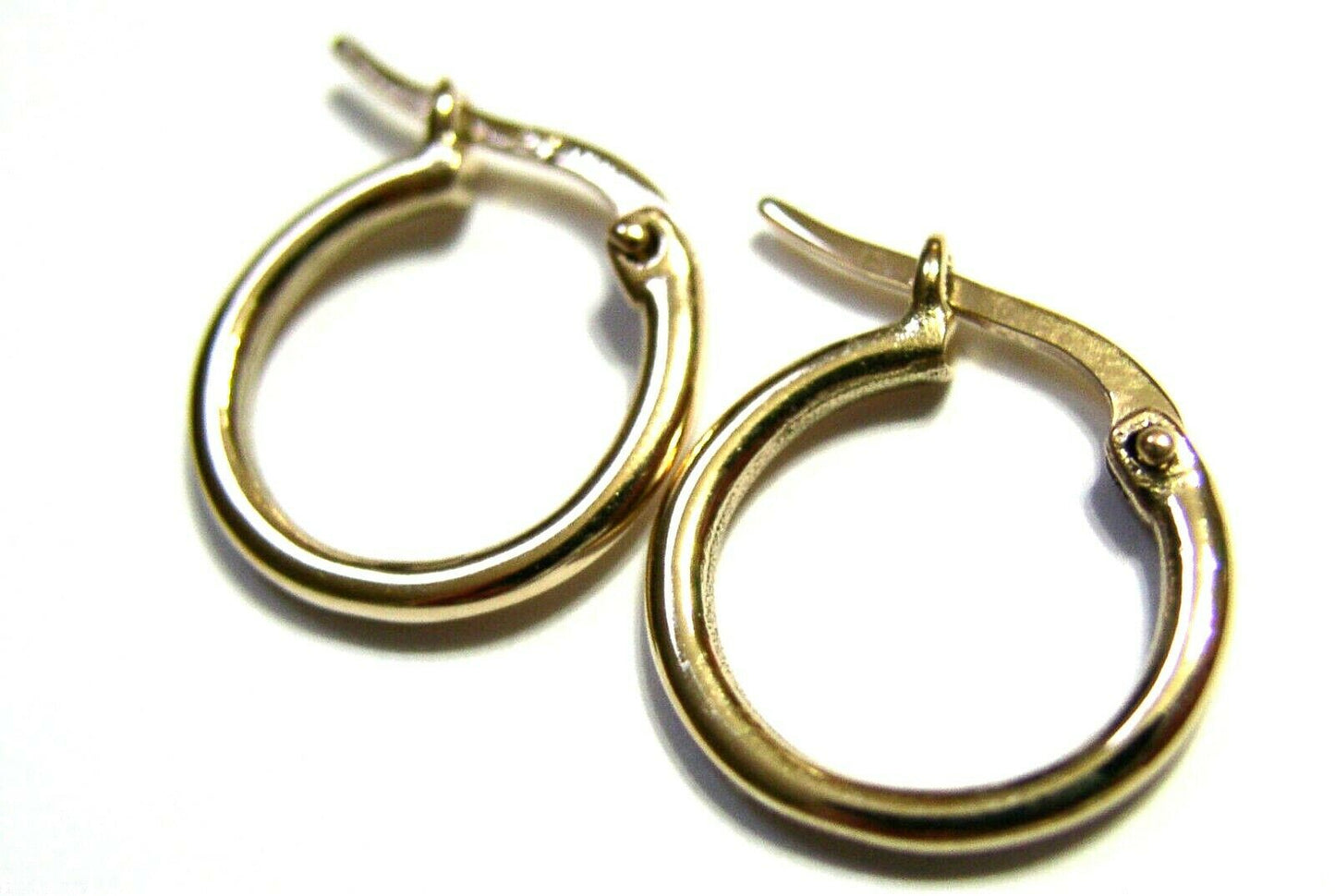 Genuine 9ct 9K Yellow, Rose or White Gold Small Hoop Round Earrings