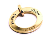 Genuine Solid 9ct Yellow, Rose or White  Gold / 375, Personalized & Engravable Circle Pendant