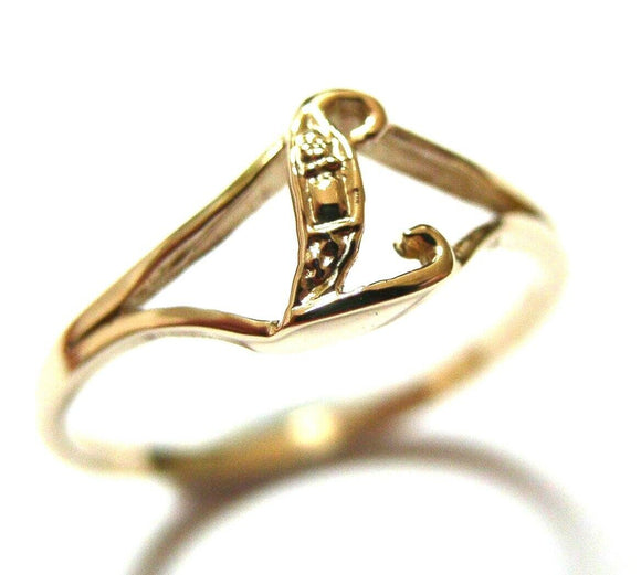 Genuine Delicate 9ct 375 Yellow, Rose or White Gold Initial Ring L