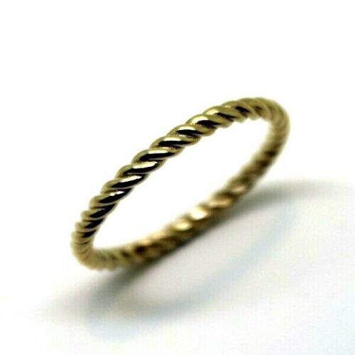 Genuine New 9ct Yellow, Rose or White Gold Dress rope stacker ring