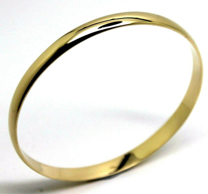 Genuine 9ct 9kt FULL SOLID Heavy Yellow, Rose or White gold 5mm wide half round Bangle 65mm inside diameter