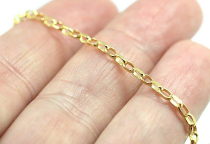 Genuine New 9ct Yellow Gold Solid 19cm Diamond Cut Oval Belcher Bracelet