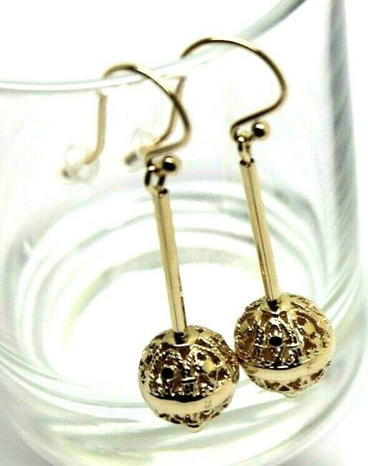 Kaedesigns, 9ct Yellow Or White Or Rose Gold 375 12mm Filigree Ball Hook Earrings