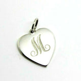 Sterling Silver Heart Shield Pendant Or Charm plus engraving of upto 2 initials