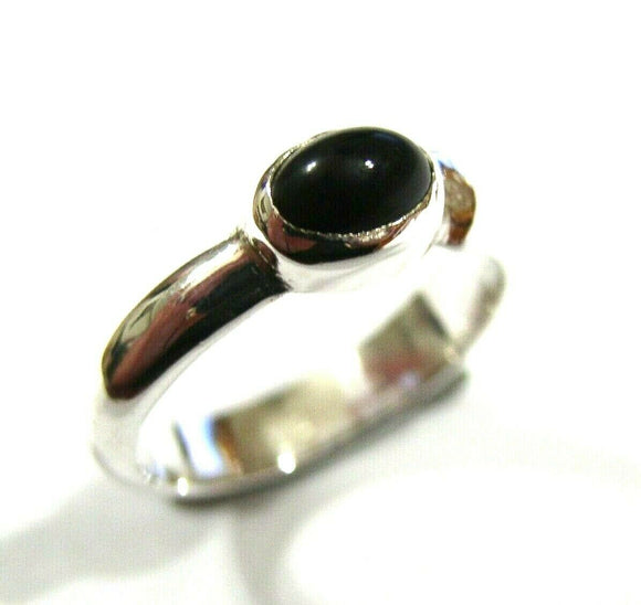 Genuine Sterling Silver 925 Black Oval Ring