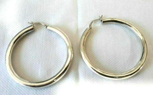 New Genuine Sterling Silver 55mm Extra Heavy 16.5grams 925 Hoop Earrings