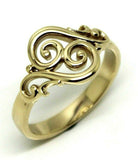 Genuine 9ct Gold 375 Full Solid Yellow, Rose or White Gold Filigree Swirl Ring - Choose your size from H to M