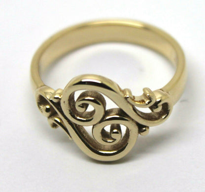 Genuine 9ct Gold 375 Full Solid Yellow, Rose or White Gold Filigree Swirl Ring - Choose your size from H to M