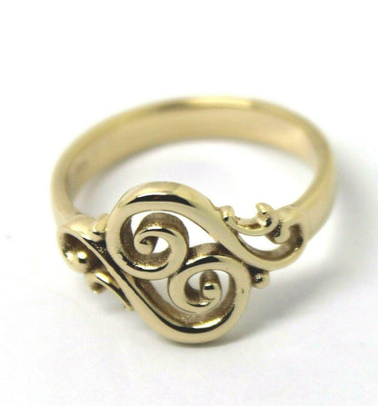 Genuine 9ct Gold 375 Full Solid Yellow, Rose or White Gold Filigree Swirl Ring - Choose your size from N to S