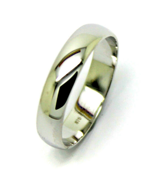 Kaedesigns, 5mm Solid 9ct White 375 Gold Wedding Band Ring Size N/7 To Z+4/15