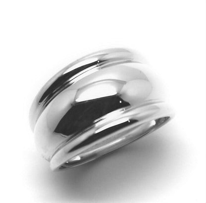 Genuine Sterling Silver Solid Extra Large 13mm Wide Dome Ring in your size