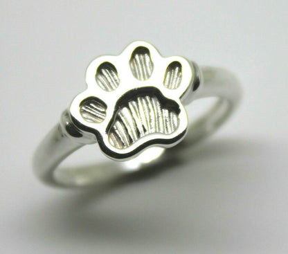 Sterling Silver 925 Dog Animal Paw Ring - Choose your ring size H to P