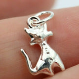 Genuine New Sterling Silver Solid Cat Pendant or Charm *Free Post In Oz