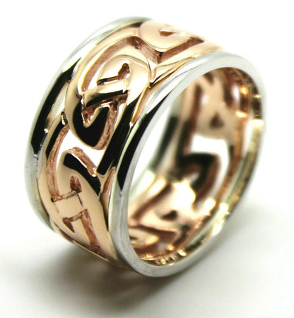 Kaedesigns, Genuine Heavy Solid New 9ct Rose & White Gold 12mm Large Celtic Ring