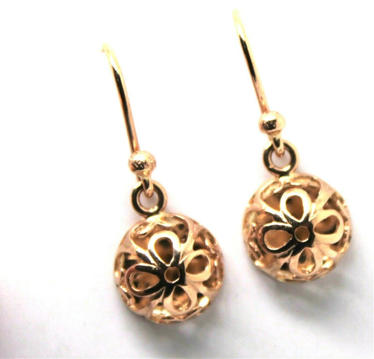 Kaedesigns New 9ct Yellow, Rose or White Gold Half Ball Hook 10mm Flower Earrings