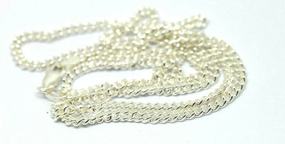 Sterling Silver Diamond Cut Round Kerb Curb Link Necklace Chain *Many sizes available