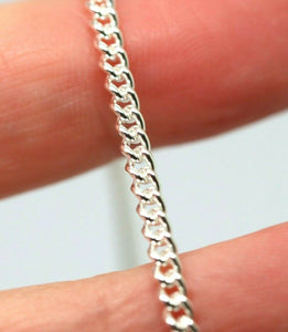 Sterling Silver Diamond Cut Round Kerb Curb Link Necklace Chain *Many sizes available