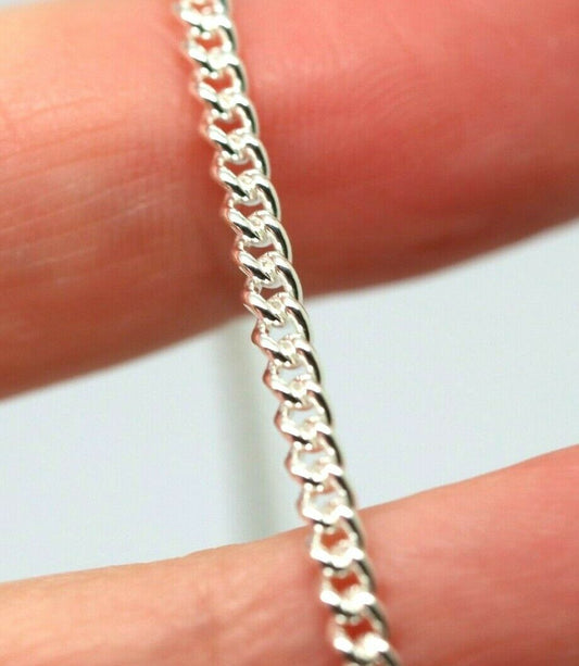 Sterling Silver 925  Round Kerb Curb Link Necklace Chain *Many sizes available