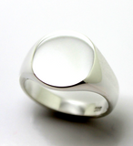 Kaedesigns, New Genuine Sterling Silver Full Solid Oval 13mm x 11mm Heavy Signet Ring in your size