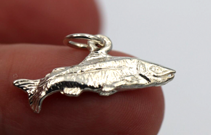 Genuine Sterling Silver Solid Barramundi Fish Pendant Charm