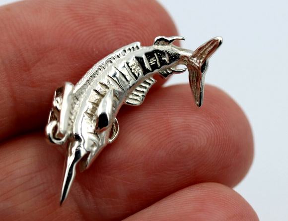 Genuine Sterling Silver Large Marlin Solid Pendant Charm *Free post