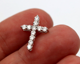 0.416cts New Genuine 18ct 750 White Gold Diamond Cross Pendant
