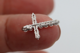 0.416cts New Genuine 18ct 750 White Gold Diamond Cross Pendant