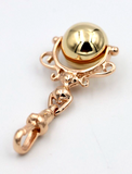 Kaedesigns New Genuine 9ct Yellow & Rose Gold Swivel 12mm Ball Spinner Pendant